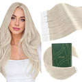 Ugeat Blonde Tape in Hair Extensions 18in 20pcs - Lightweight Platinum