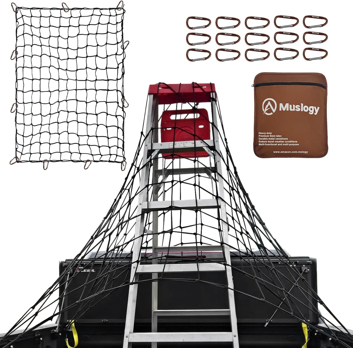 Muslogy Cargo Net for Pickup Truck Bed Organizer and Storage