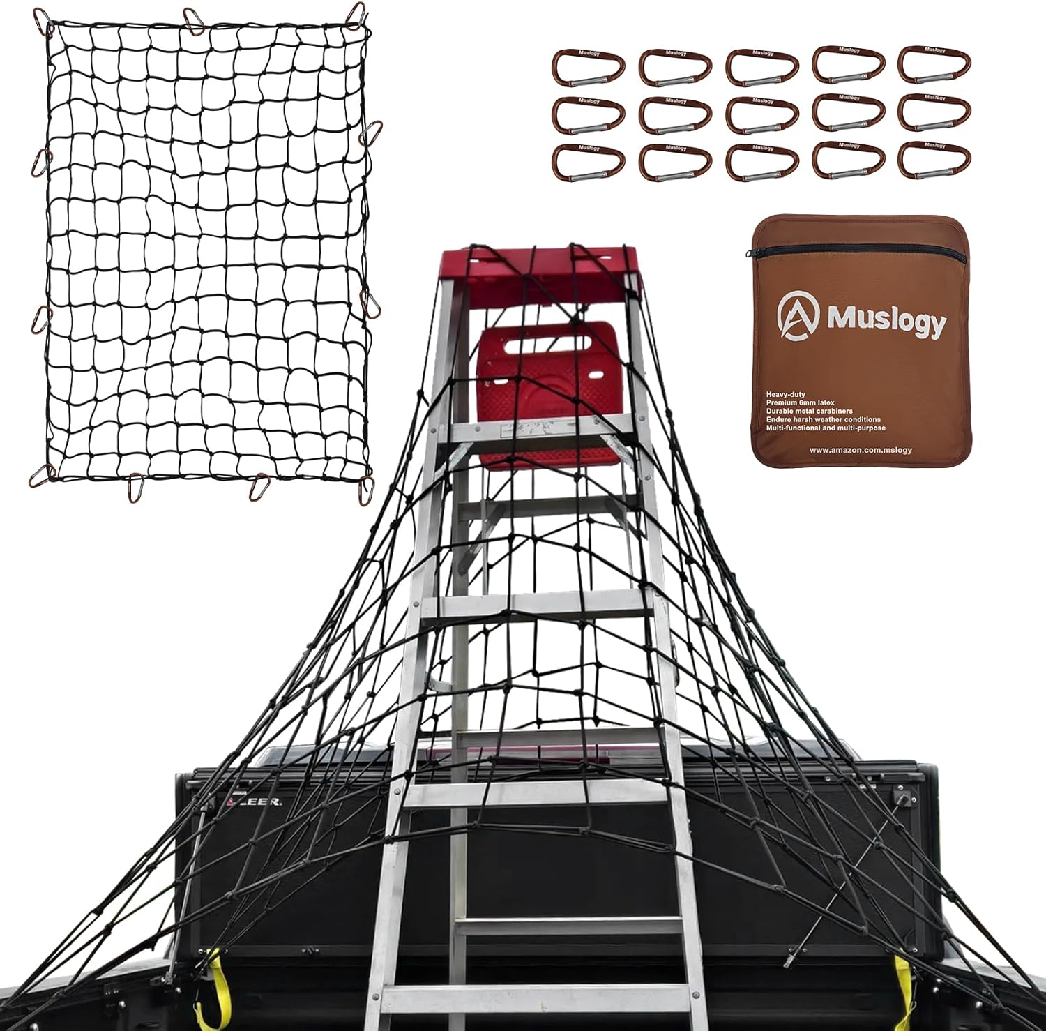 Muslogy Cargo Net for Pickup Truck Bed Organizer and Storage