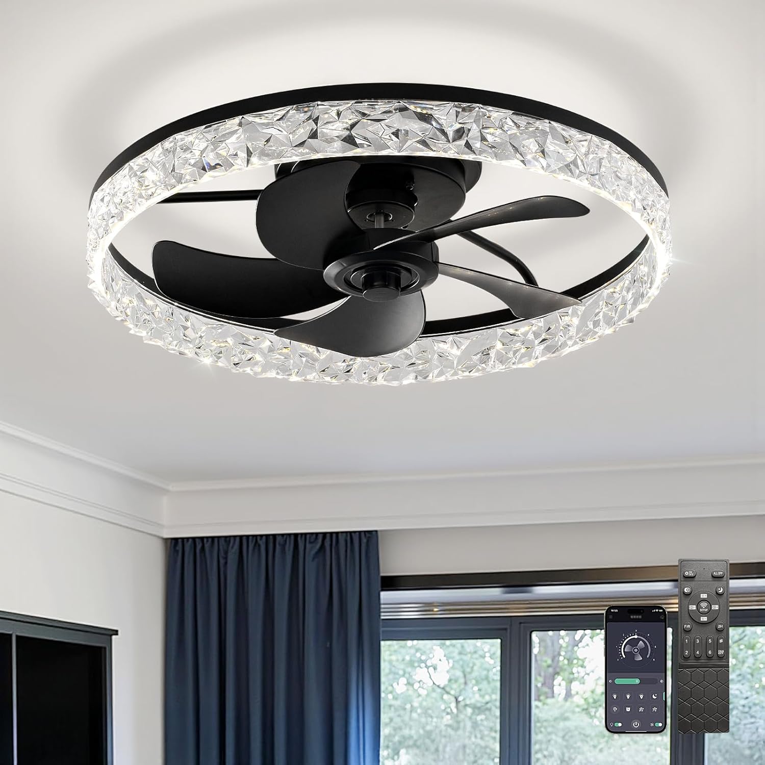 20 Inchs Ceiling Fans with Lights and Remote for Modern Homes