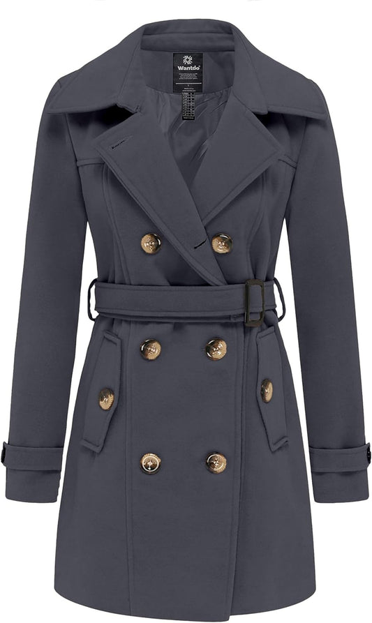Wantdo Women's Double Breasted Pea Coat for Winter Style