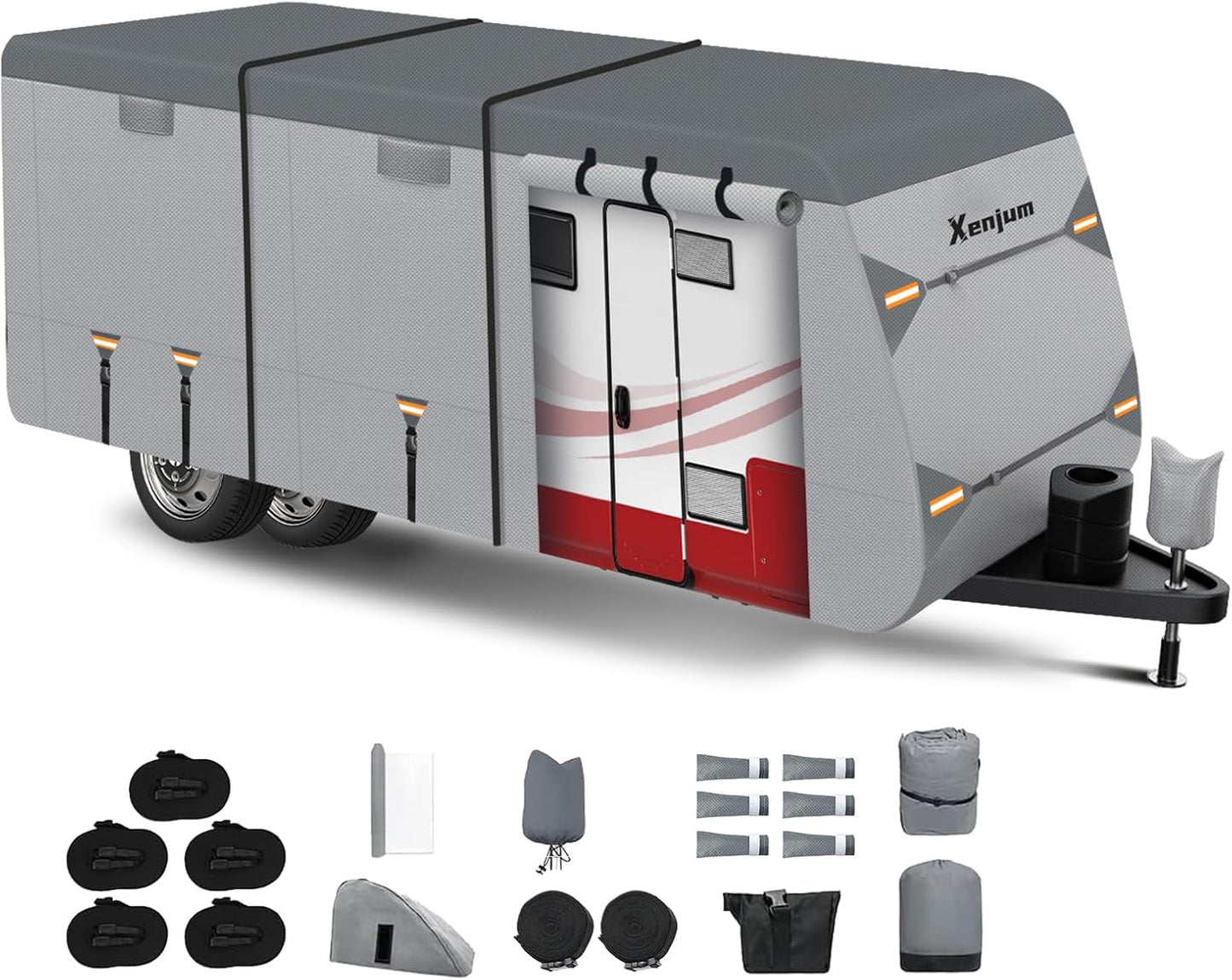 Heavy Duty RV Cover for 24-27 ft Travel Trailers - 7 Layers
