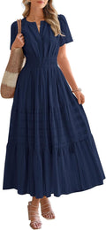 Stylish BTFBM Summer Midi Dress for Women Featuring Pockets