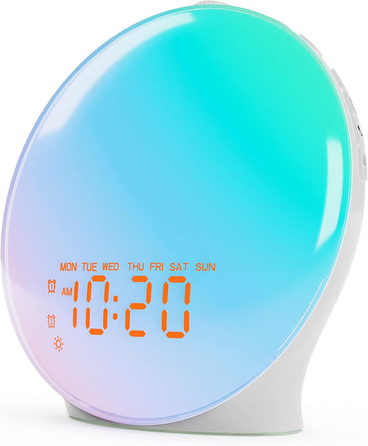 Wake Up Light Sunrise Alarm Clock with Bluetooth Speaker & Sounds