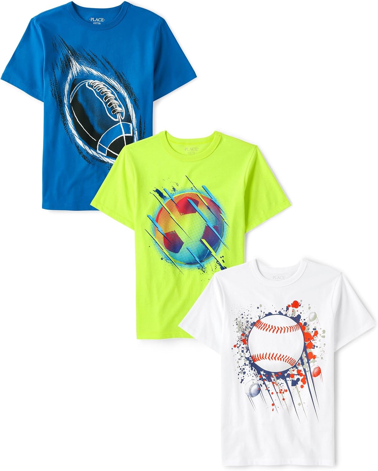 Boys Sports Short Sleeve Graphic T-Shirts Multipacks for Kids