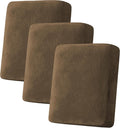 Velvet Stretch Couch Cushion Cover Slipcover (3 Piece) - Plush Bronze