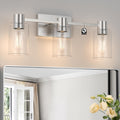 3-Light Brushed Nickel Wall Sconces for Bathroom - Modern, Bright