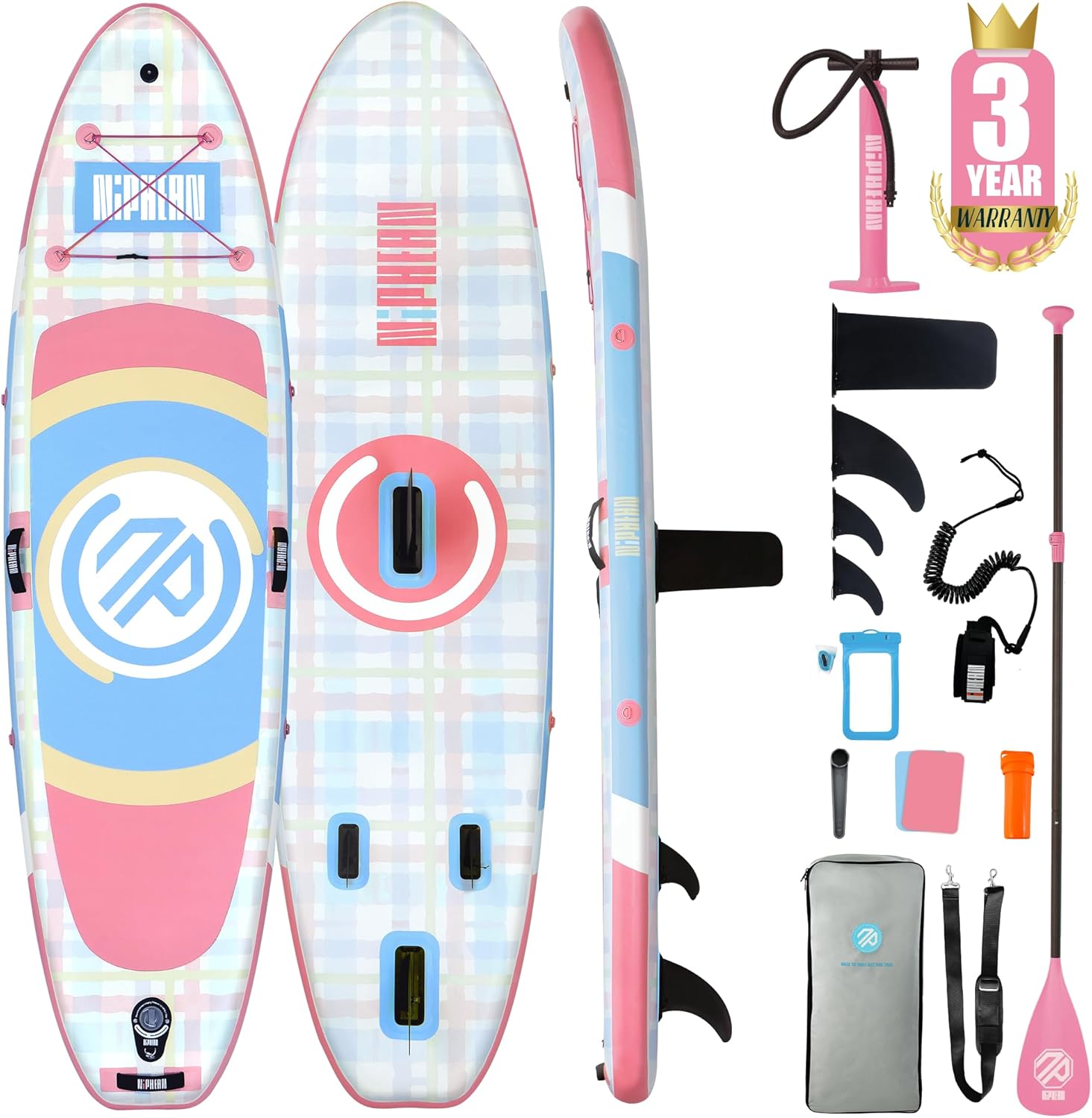 Niphean Inflatable Paddle Board for Yoga and Adventure Fun