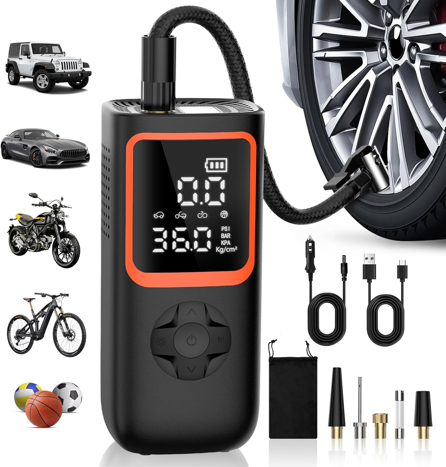 KOLTGOO 150PSI Cordless Air Pump - Fast Inflation!