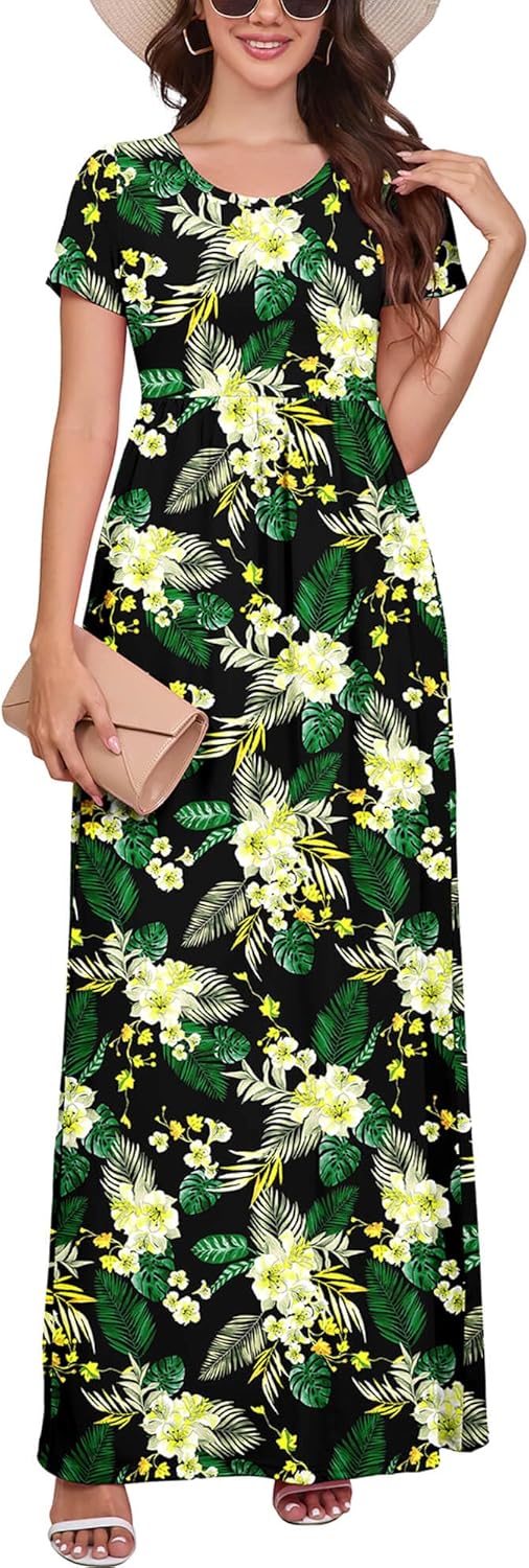 DEARCASE Maxi Dress for Women with Pockets - Casual Summer Style