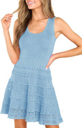 Fisoew Women's Crochet Hem Summer Mini Dress for Effortless Style