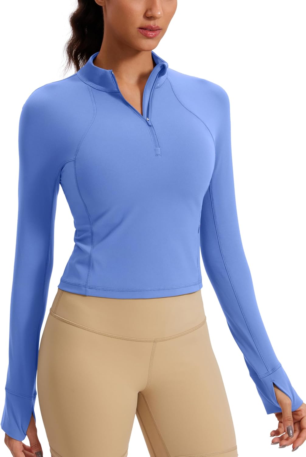 CRZ YOGA Butterluxe Half Zip Long Sleeve Shirts for Women