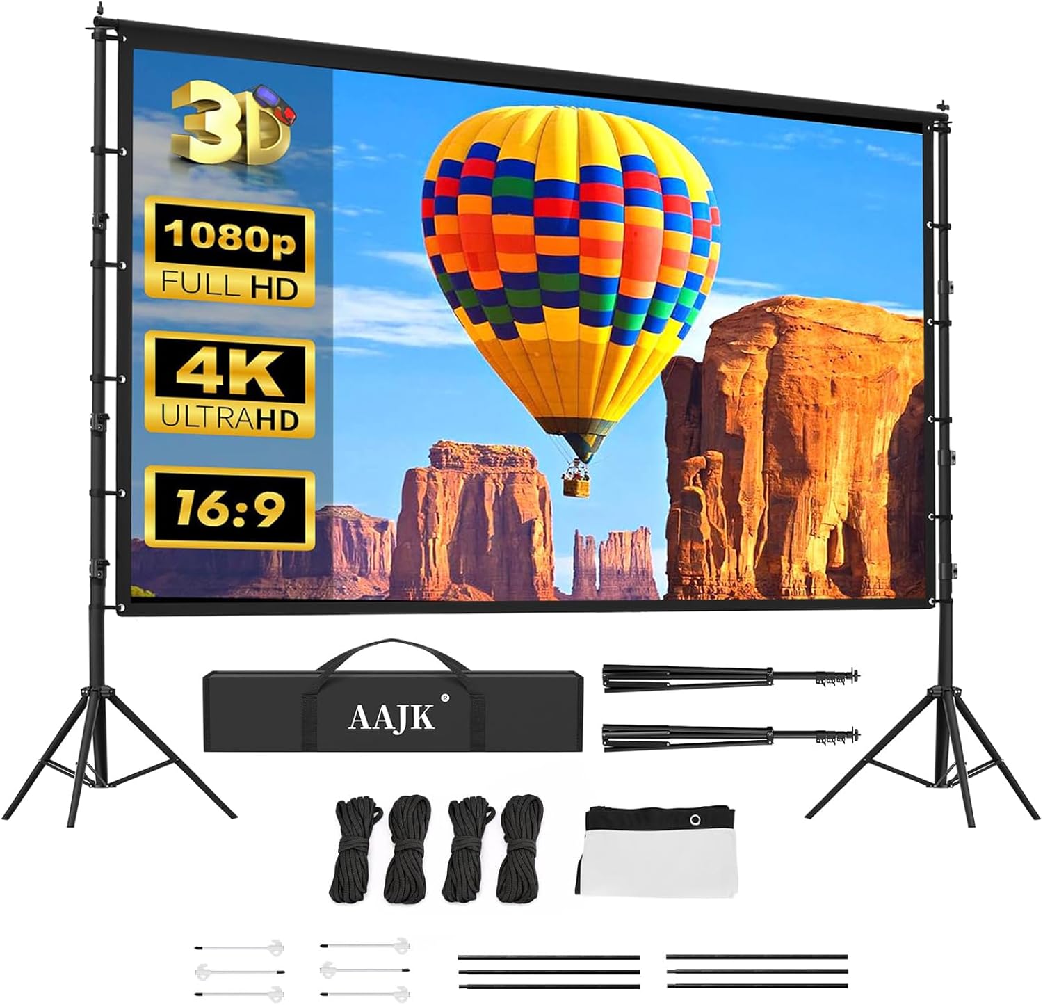 Portable Outdoor Projector Screen with Wrinkle-Free Design