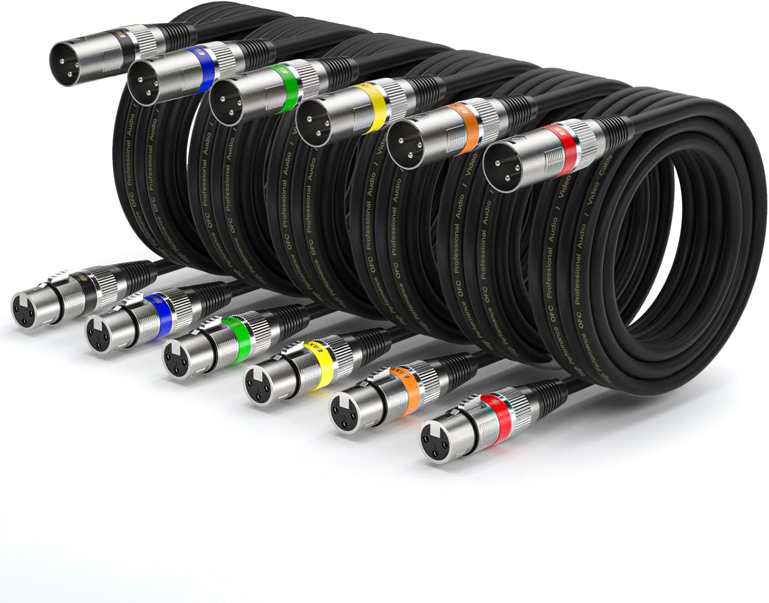 Premium 15ft XLR Cable 6 Pack for Superior Sound Quality