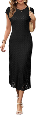 Women Fall Sweater Dress Midi - Modest Business Casual Comfort