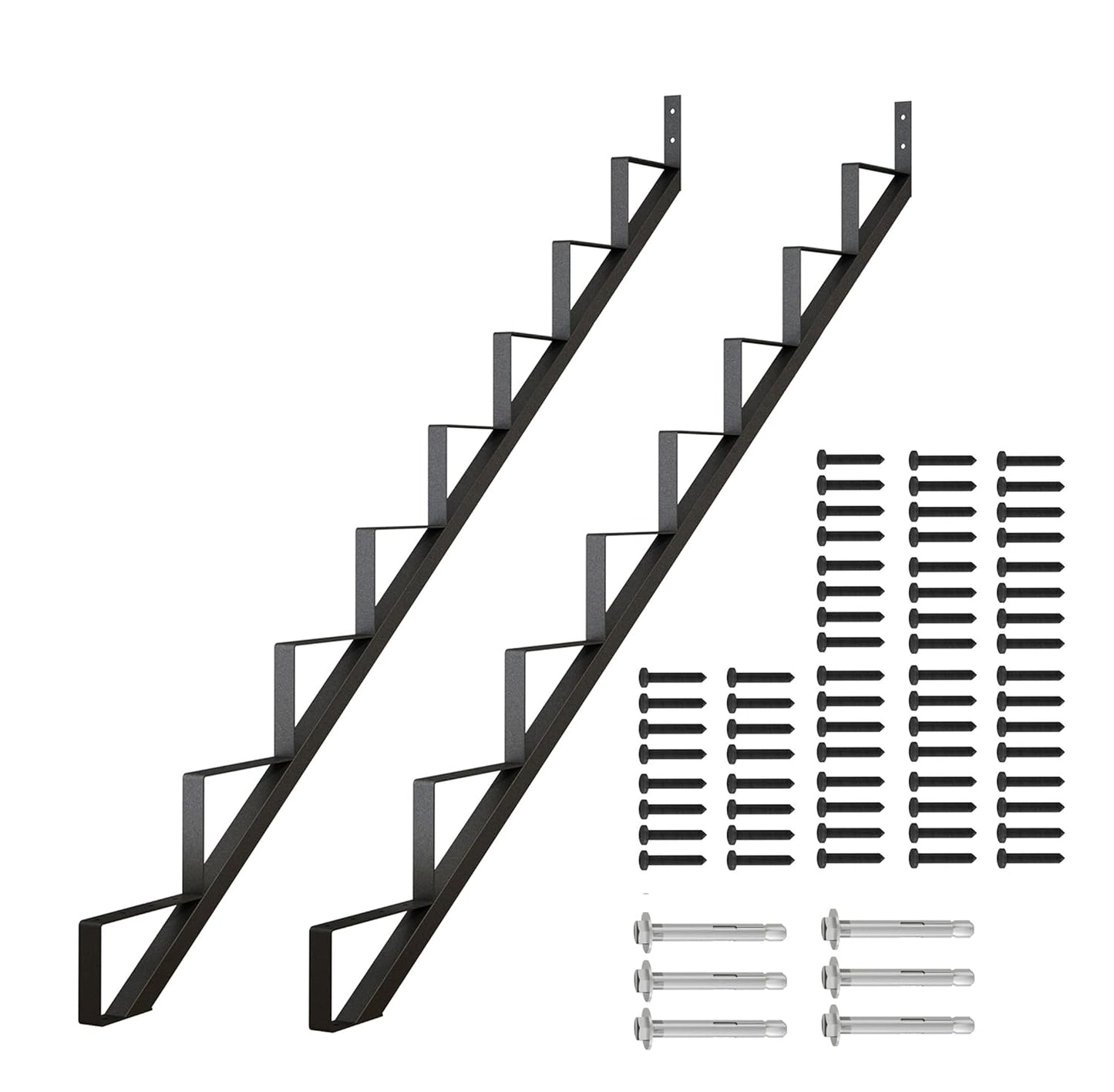 DIYHD Outdoor Stair Riser 8 Steps for Deck Height 66in