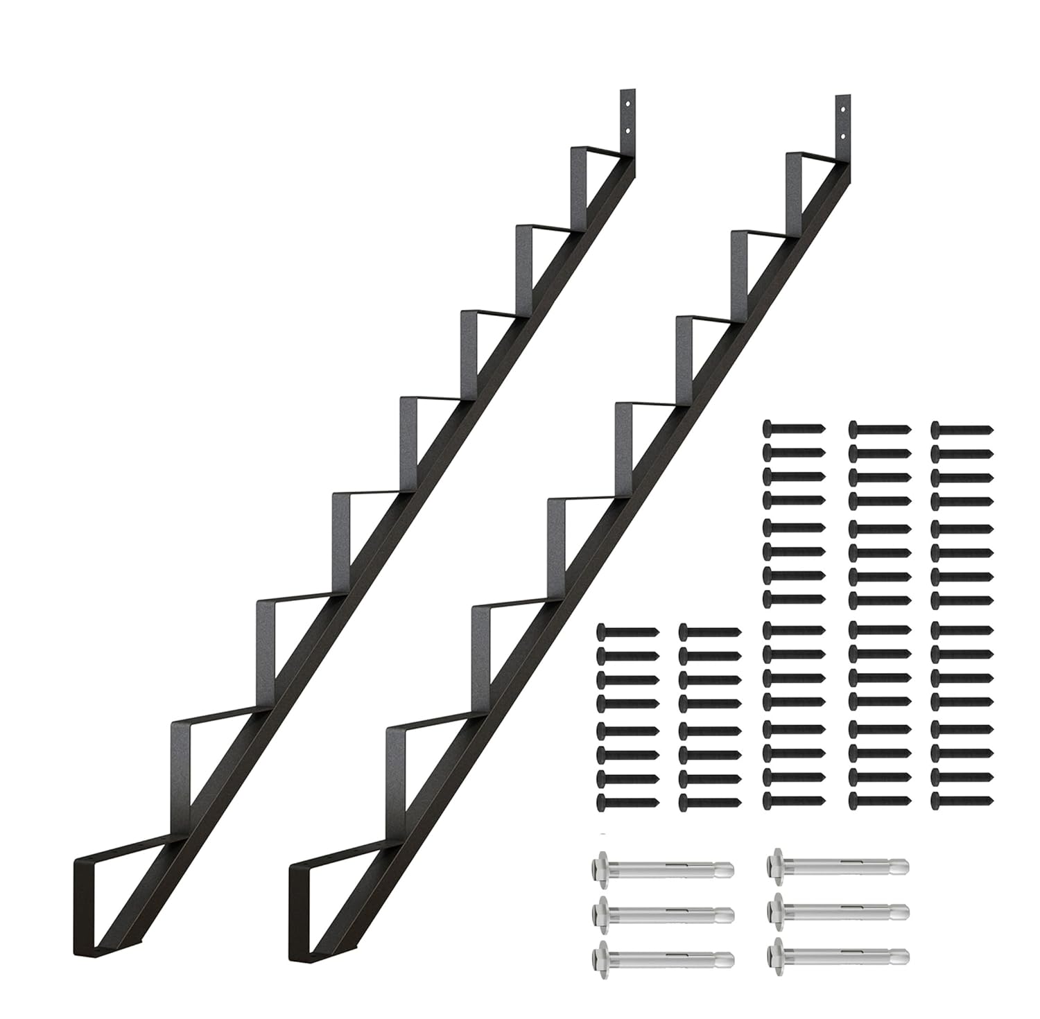 DIYHD Outdoor Stair Riser 8 Steps for Deck Height 66in