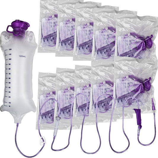 10 Packs Bulk Set 1200ML E-nteral Delivery Gravity Bags Kit