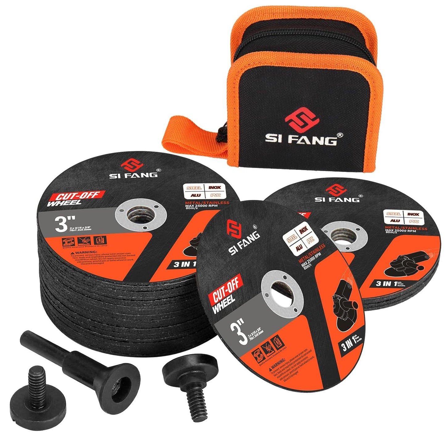 SI FANG 25Pcs 3 Cut Off Wheels Kit | Precision Cutting for Metal | Die Grinder Attachment