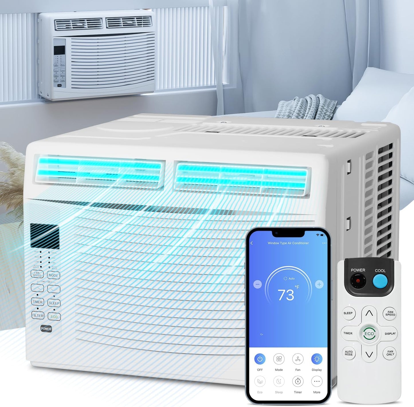 Magshion 6000 BTU AC - Remote Control, Washable Filter