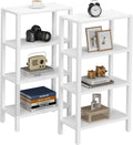 Small White Narrow End Table - Slim 4-Tier Side Table