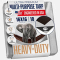 16x16 Heavy Duty Tarp 10 Mil Thick - Waterproof, UV Treated