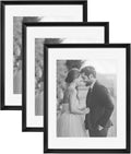 Adlynn Rectangle Picture Frame Set of 3 - Modern 11x14 Matted Frames