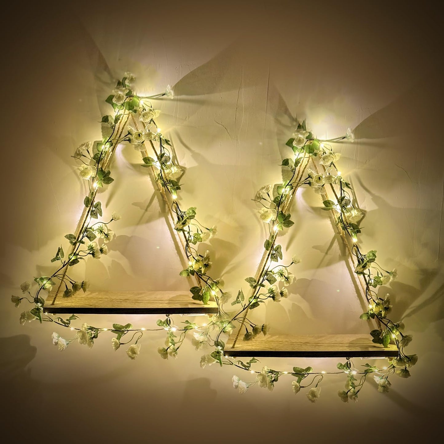Triple Artificial White Flower Garland by RICHER HOUSE