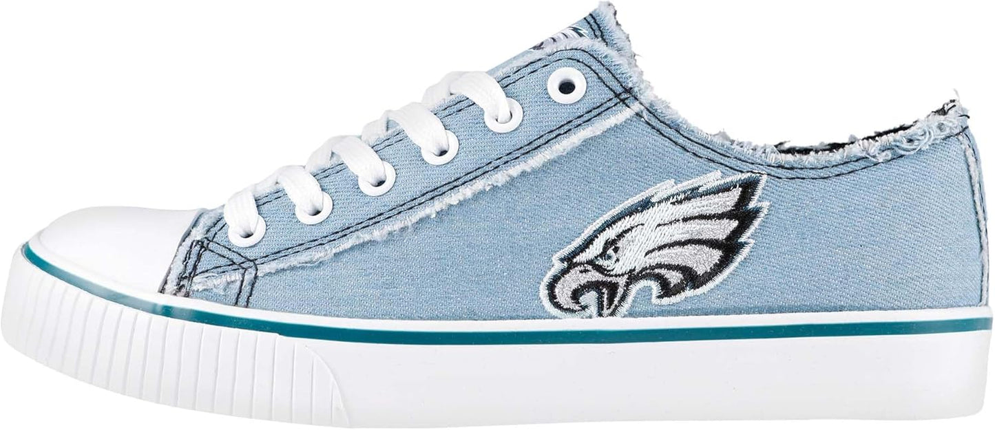 FOCO Women's NFL Denim Team Logo Low Top Canvas Sneakers