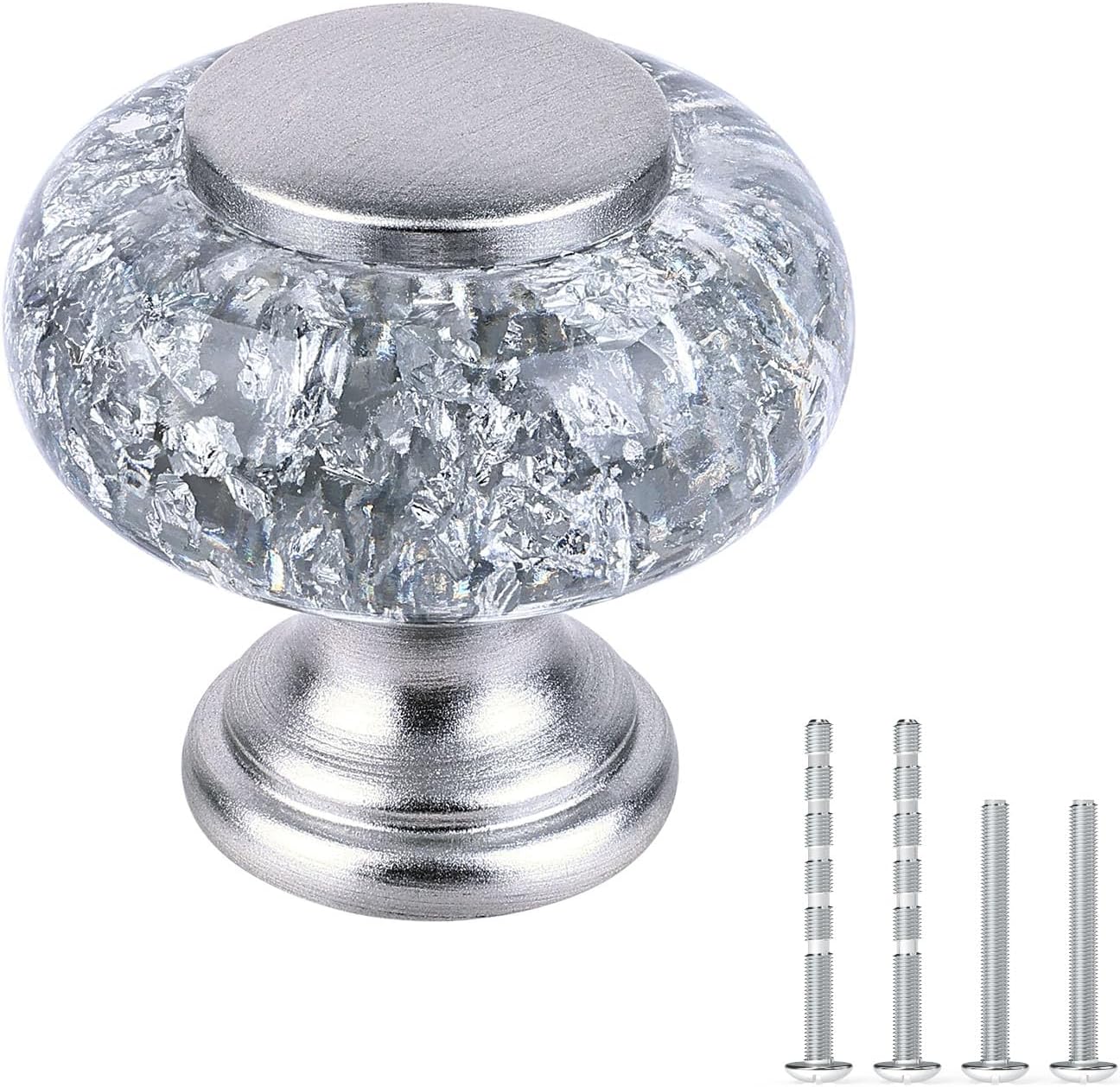 Elegant Crystal Round Cabinet Knobs for Dressers and Kitchens