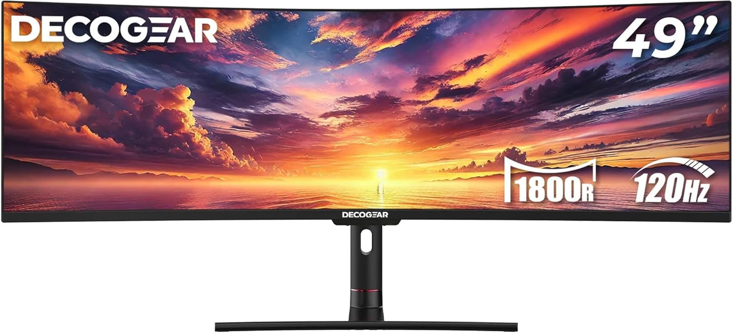 Deco Gear 49 Curved Ultrawide 5K Gaming Monitor for Immersive Fun