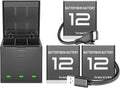 Gopro Hero 12 Battery Charger Bundle - Triple 1800mAh Backup