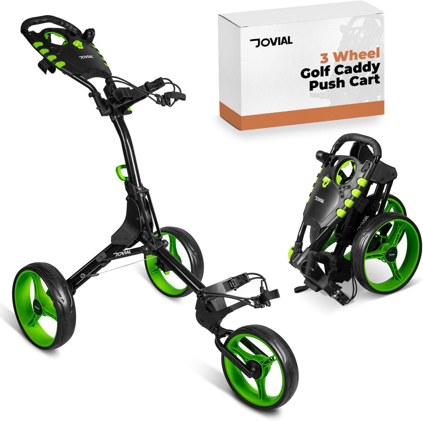 JOVIAL Deluxe 3-Wheel Golf Cart - Effortless Braking System