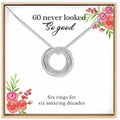 Sterling Silver 60th Birthday Necklace Gift for Women