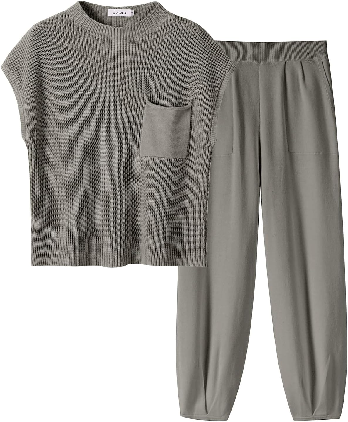 Stylish Women's Two Piece Outfits Knit Sweater Vest and Pants