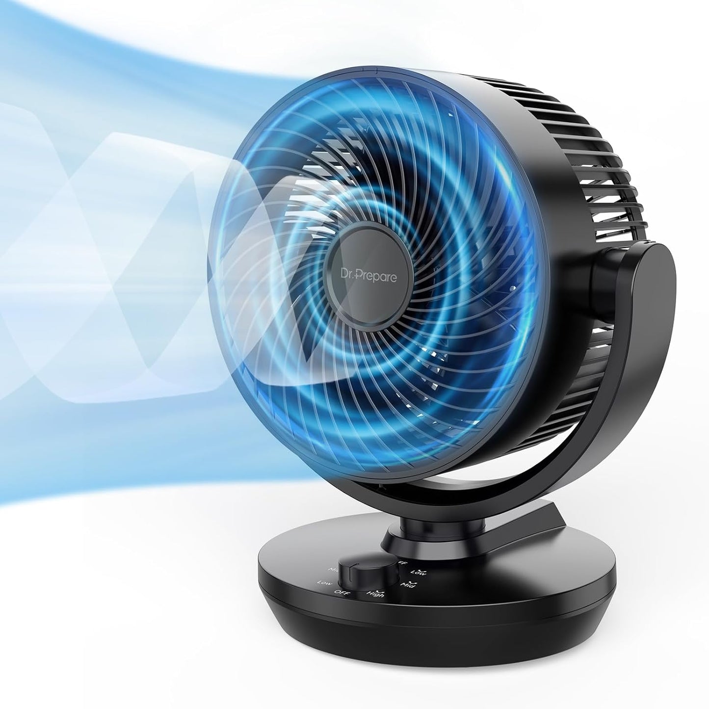 DR.PREPARE Oscillating Air Circulator Fan for Efficient Cooling