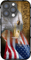 US Constitution Bald Eagle Flag Rugged Shield Case for iPhone 14 Pro