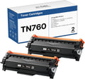 TN760 Toner Cartridges 2 Pack Compatible with Brother Printers - High