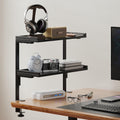 Clamp On Desk Shelf 2-Tier 16.5 in Wood Shelf - Space Saving Desk