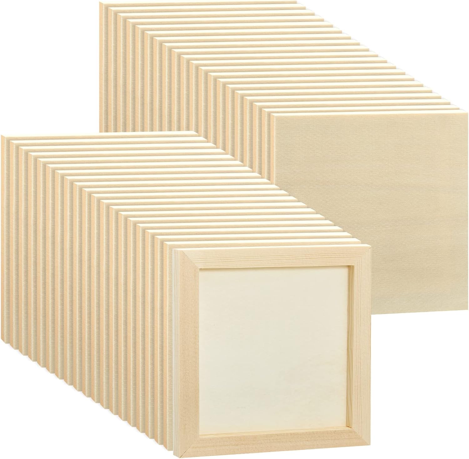 48 Pcs 6 x 6 Wood Panel Boards for Painting Crafts Projects