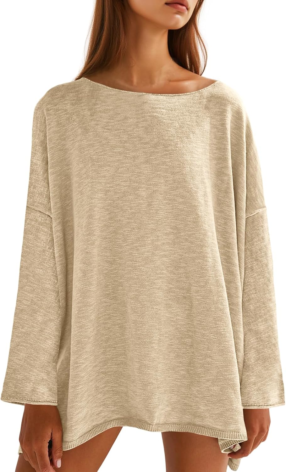 Tankaneo Womens Long Sleeve Oversized Lightweight Sweaters