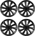 ABX Hubcap Wheel Covers 16 in Set of 4 - Stylish Black & Silver