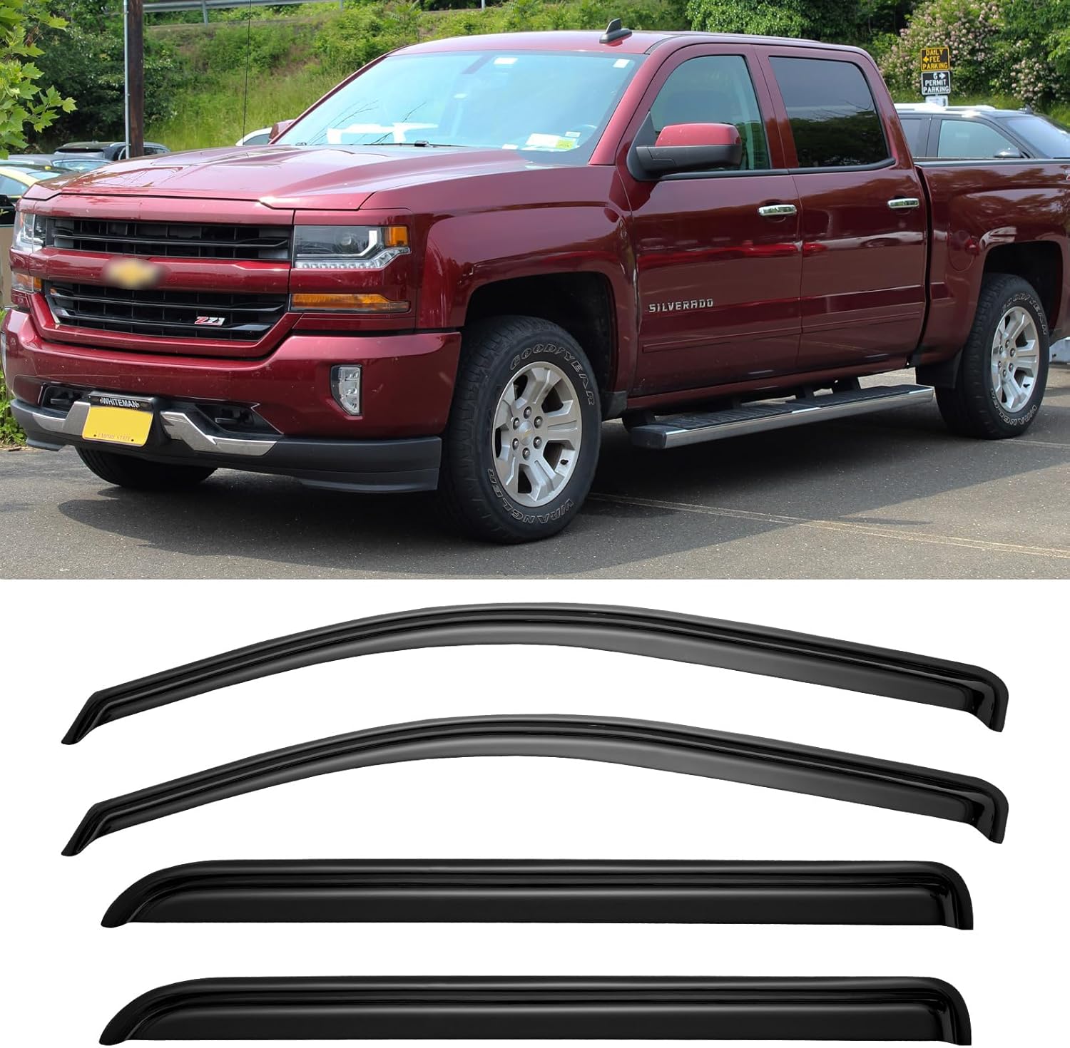 Window Rain Guards for 2014-2018 Chevy Silverado/GMC Sierra
