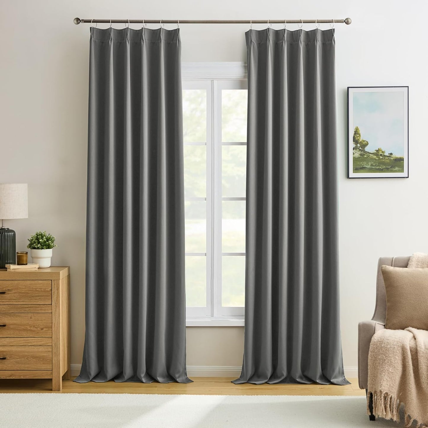 Pinch Pleat Curtains 156 Inches Long for Privacy and Style