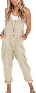 Stylish Yeokou Womens Overalls in Linen Cotton with Convenient Pockets