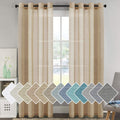 Linen Sheer Curtain Panels 96 in - Airy Flax Blend Privacy Drapes