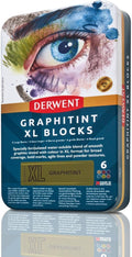 Derwent Graphitint XL Blocks 6 Tin - WaterSoluble Graphite Tint