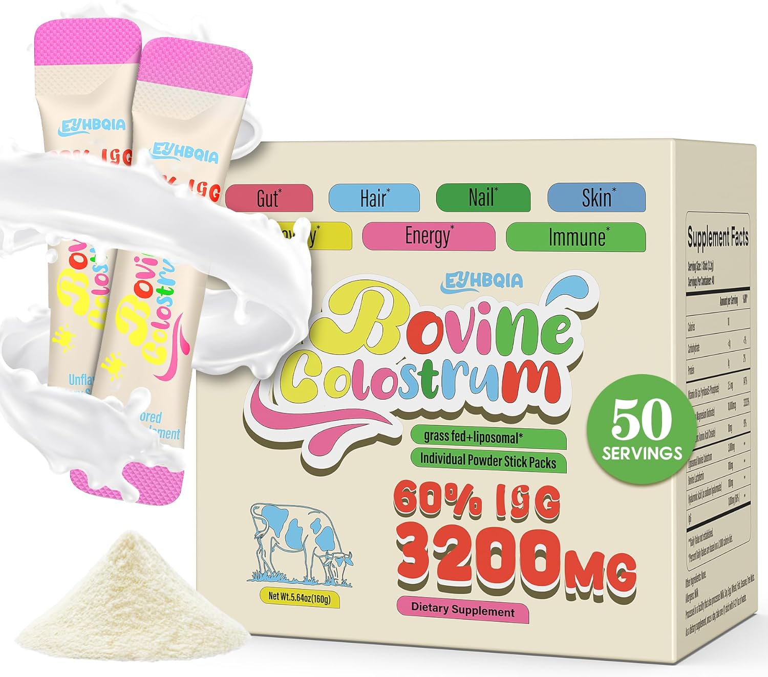 Colostrum Supplement Powder for Immune and Skin Health