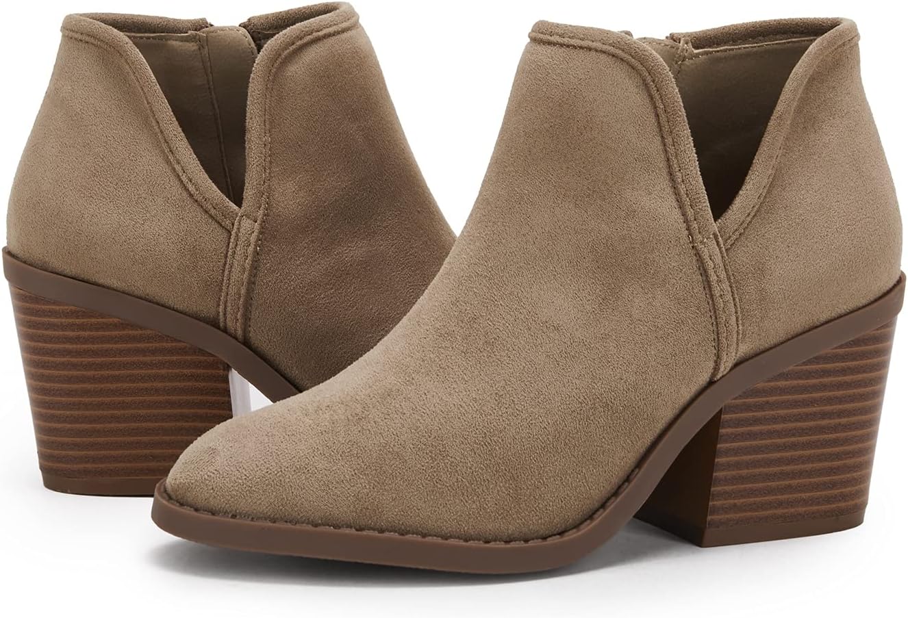 Stylish Womens Ankle Boots with Chunky Stacked Heel Design