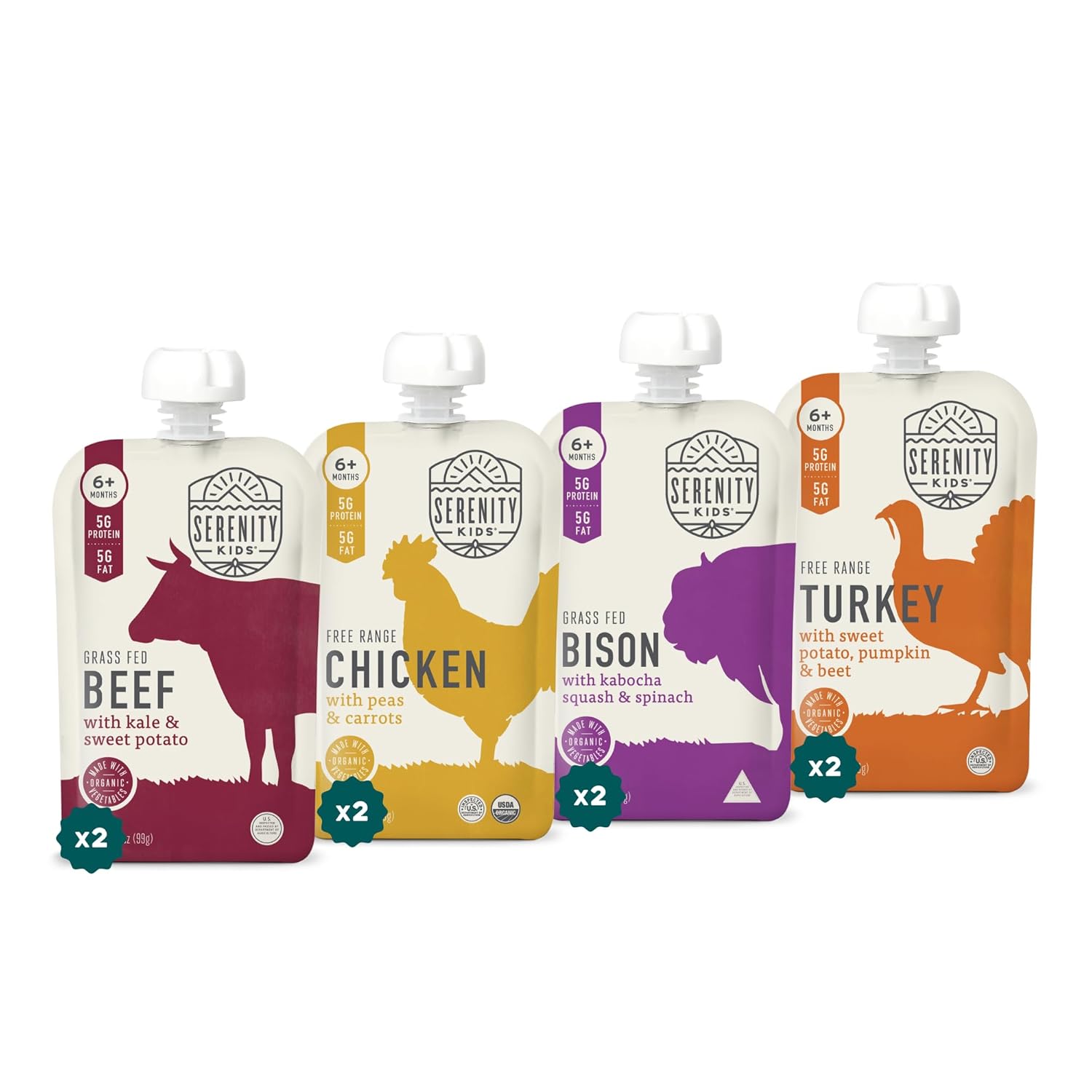 Serenity Kids Baby Food Pouches - High Protein Puree Snacks